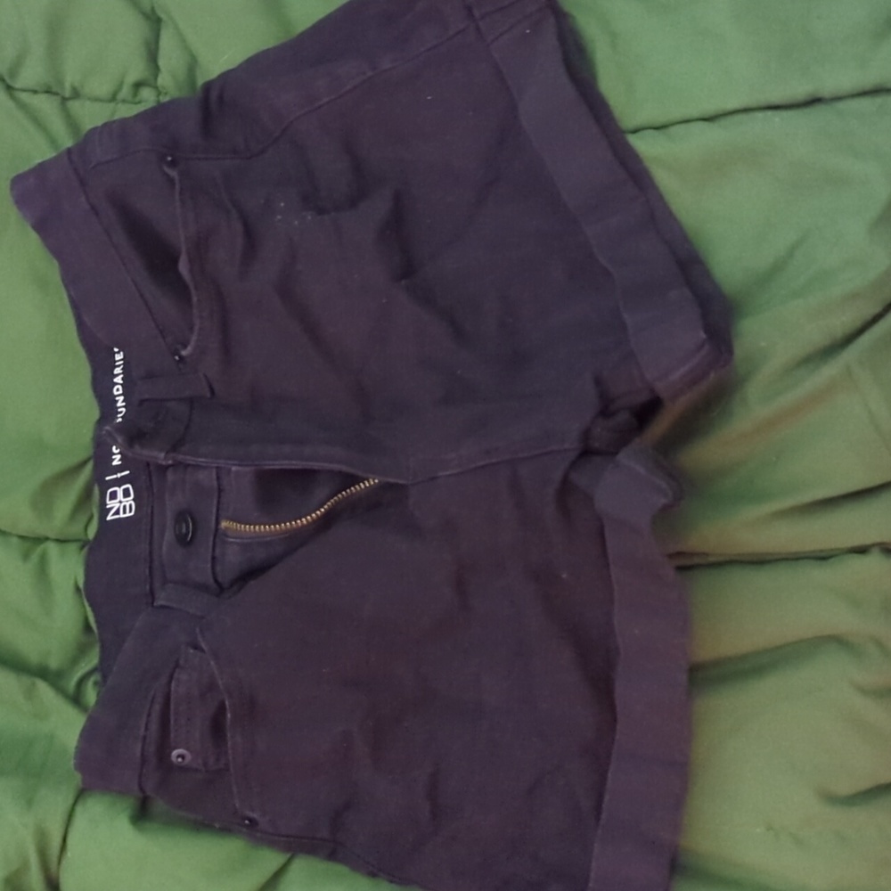 Black jean shorts